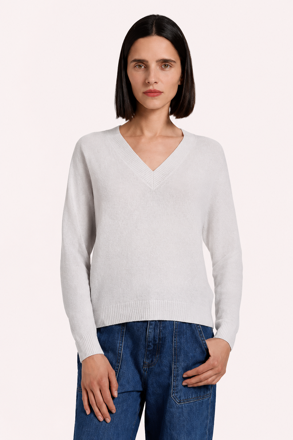 MR, Cashmere Shrunken V Neck