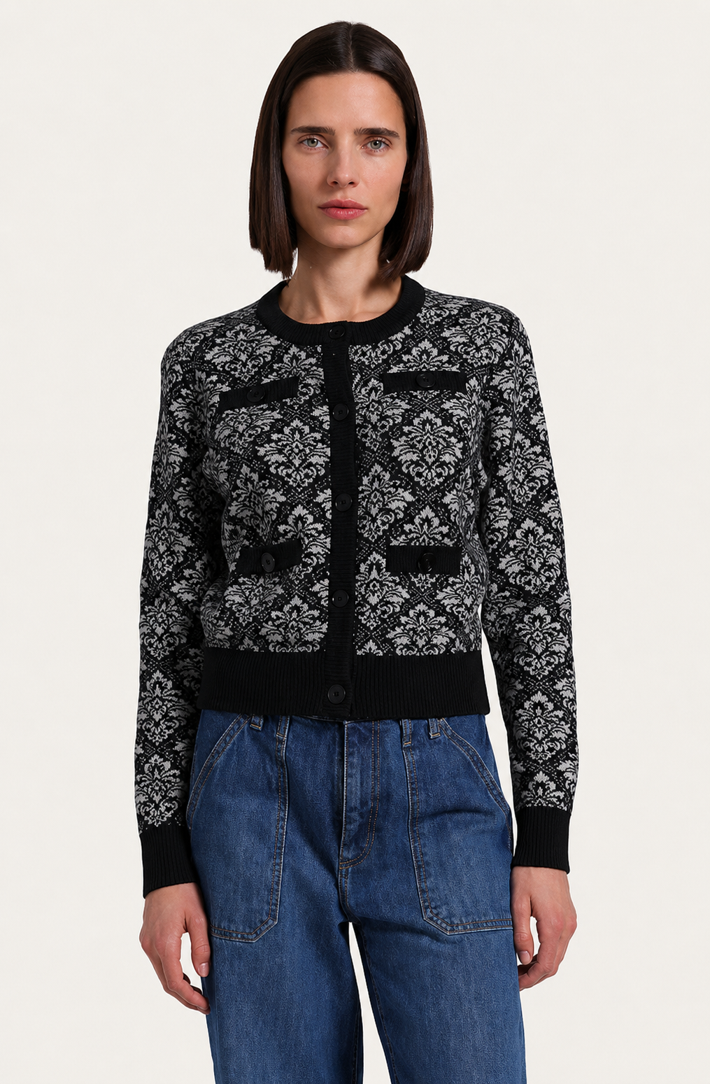 MR, Jacquard Cardigan
