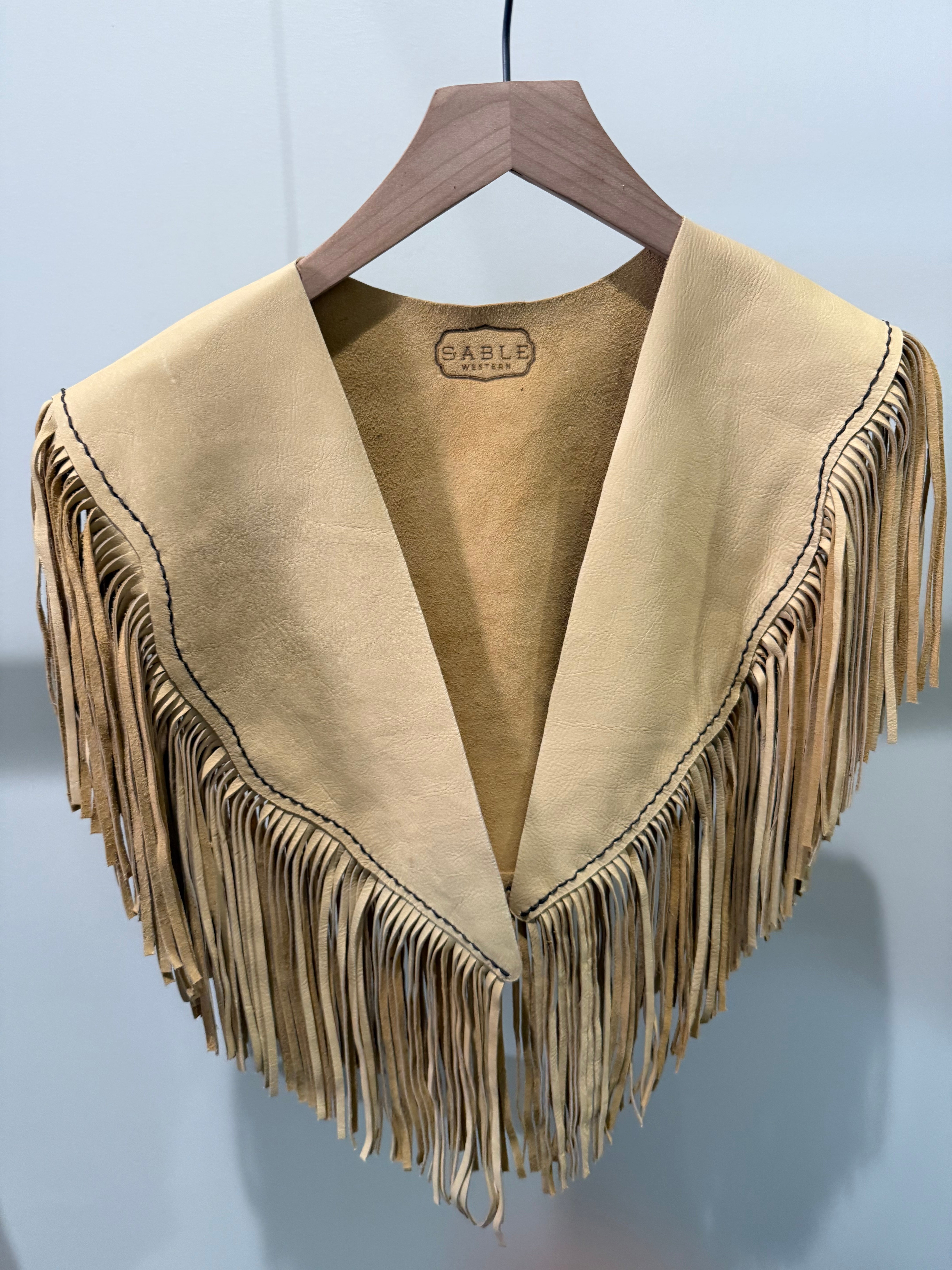 Sable Western "Plain Jane," Leather Fringe Shawl