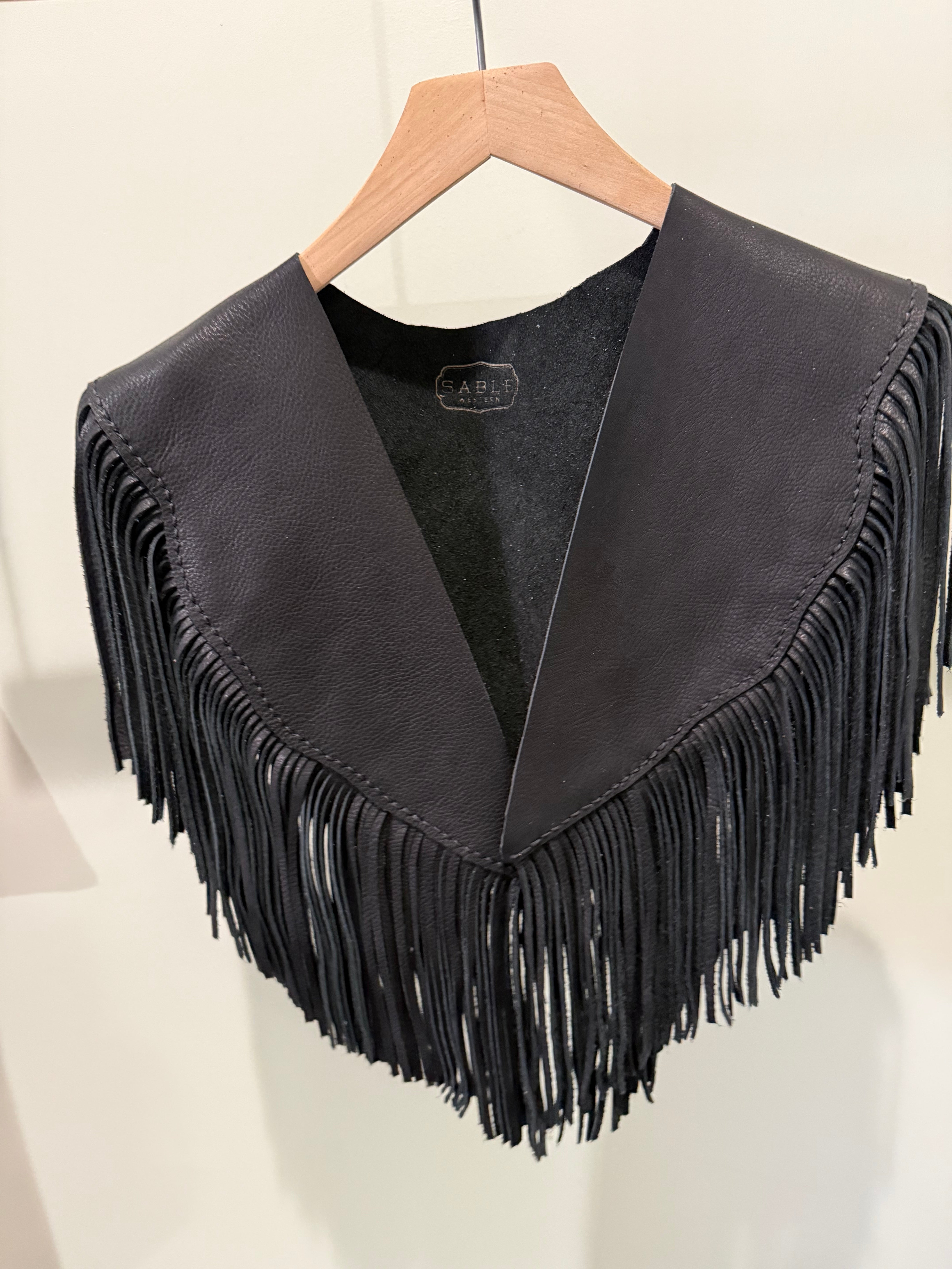 Sable Western "Plain Jane," Leather Fringe Shawl