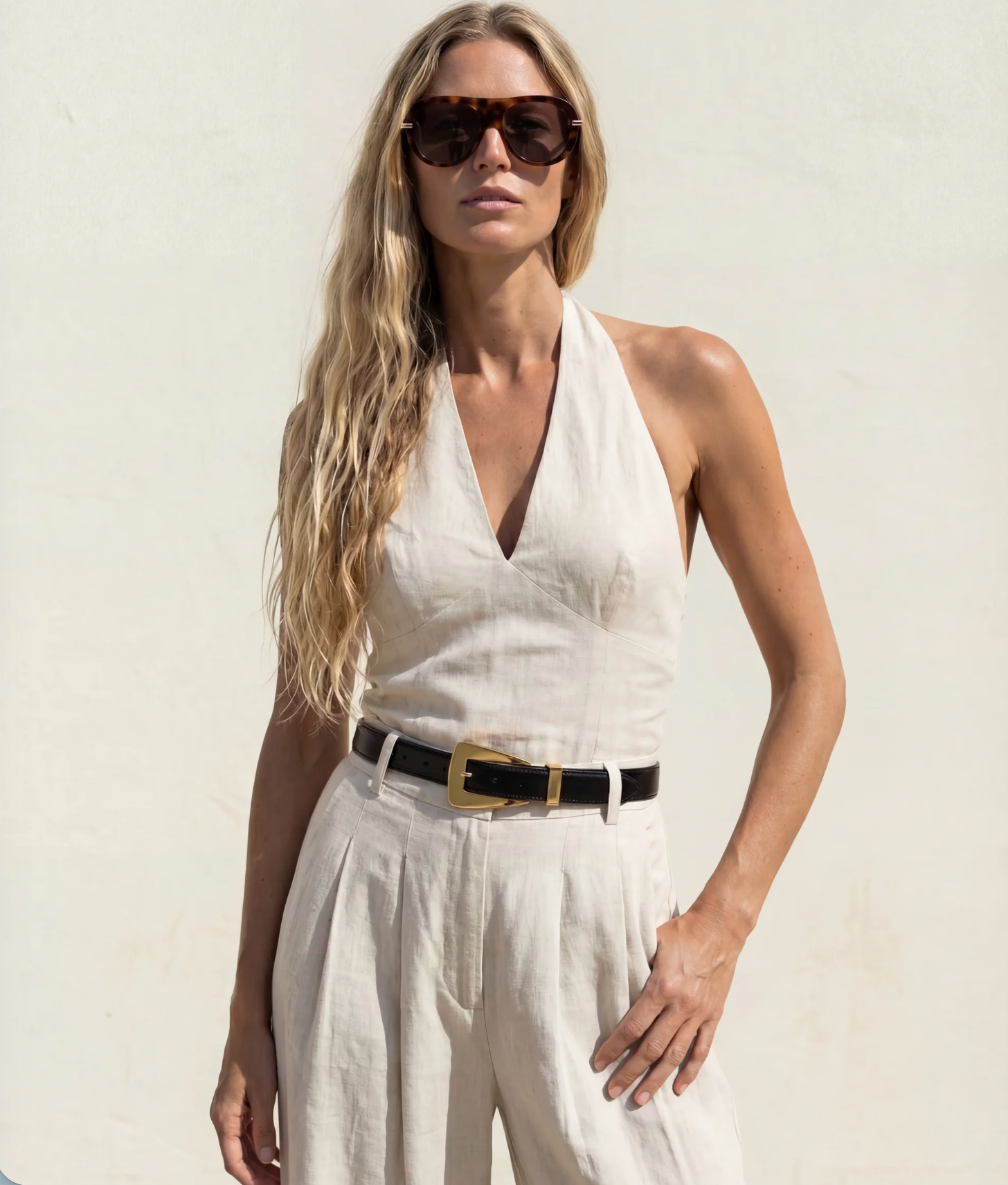 Amanda Maria, Linen Halter Top