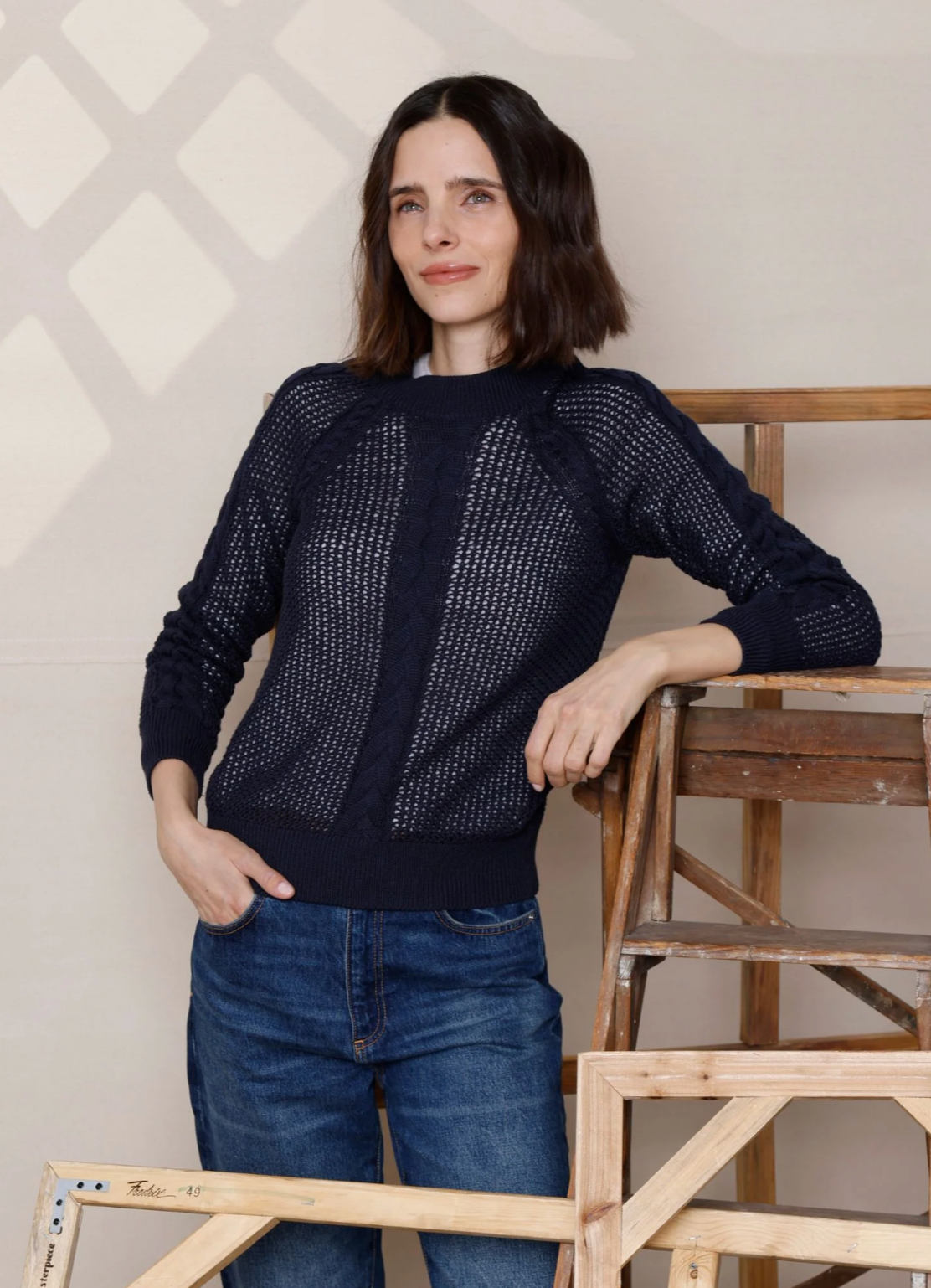 MR, Mixed Stitch Crew Sweater