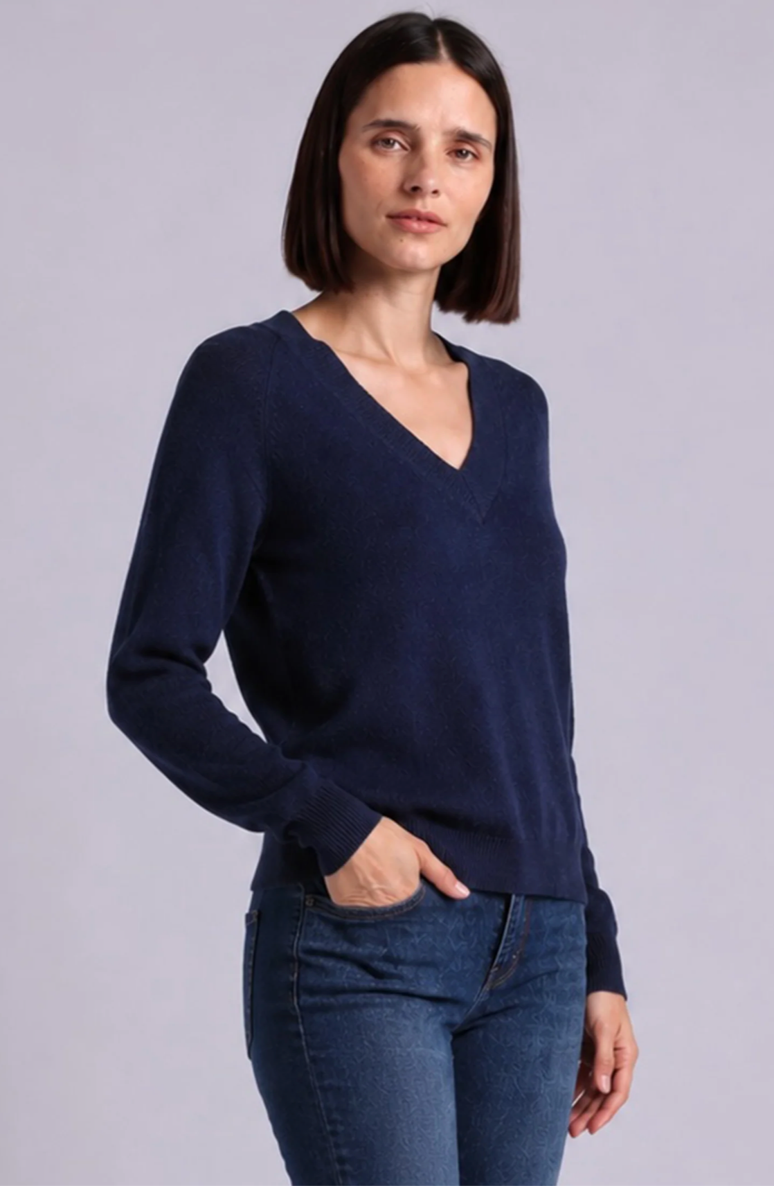 MR, Cashmere Shrunken V Neck