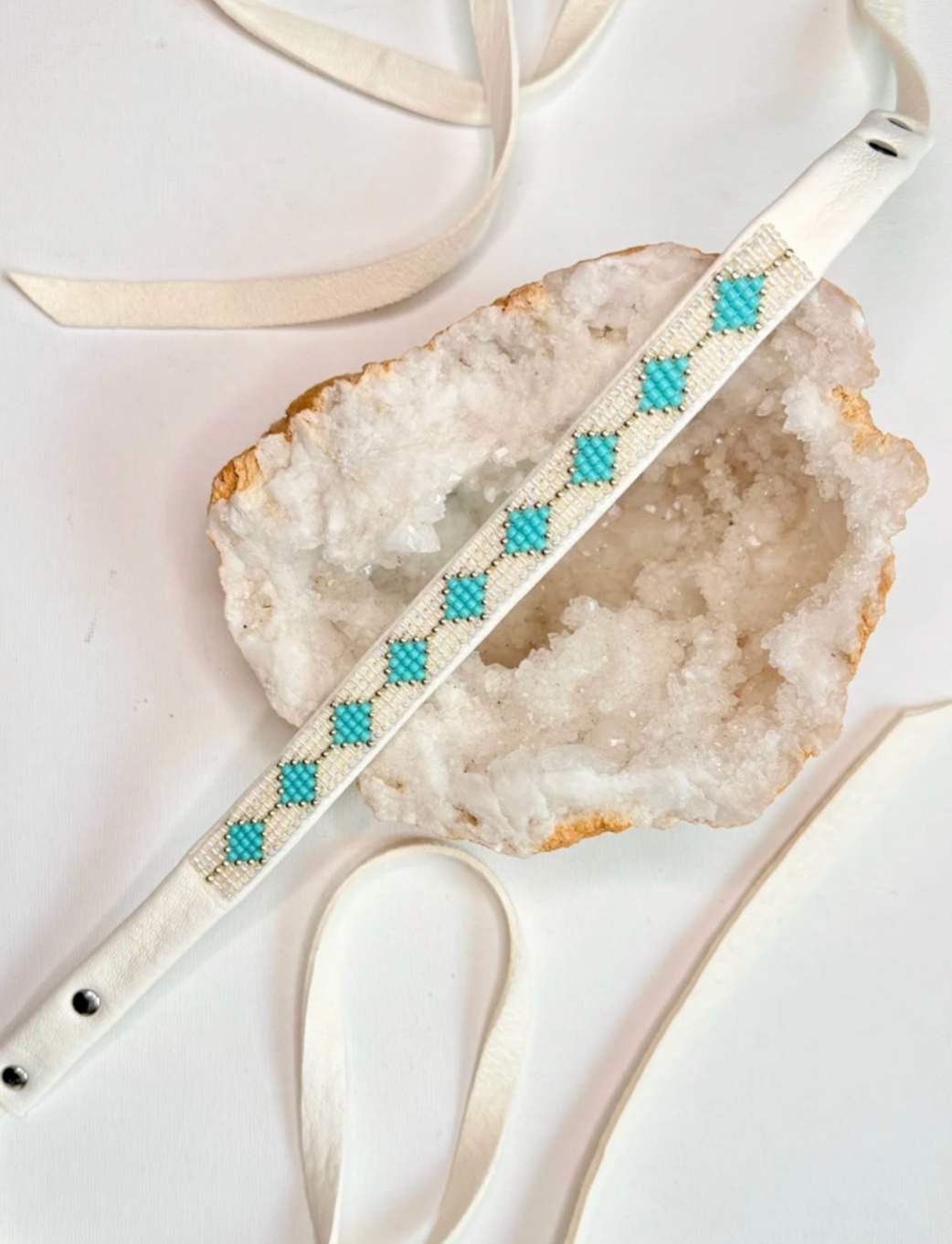 Leather Sage, Beaded Lariat