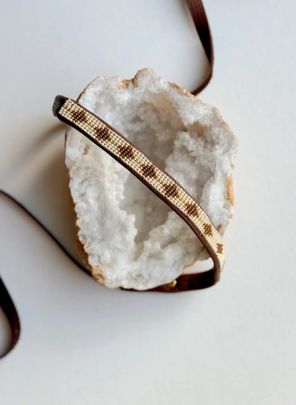 Leather Sage, Beaded Lariat