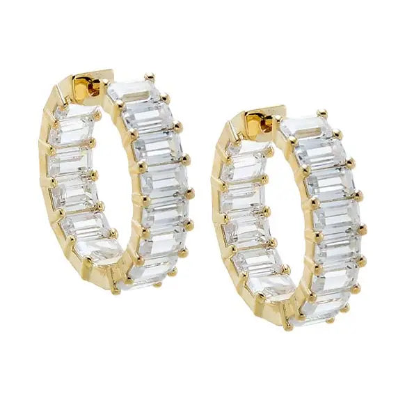 AR, Baguette Hoop Earrings