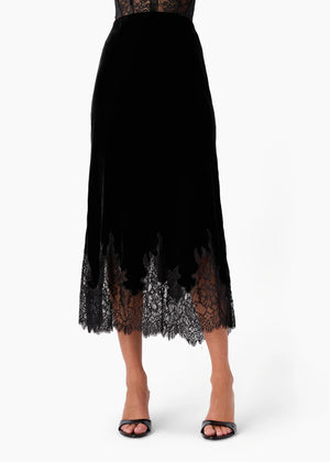 Cami NYC, Ggeorgina Velvet Middi Skirt, Black