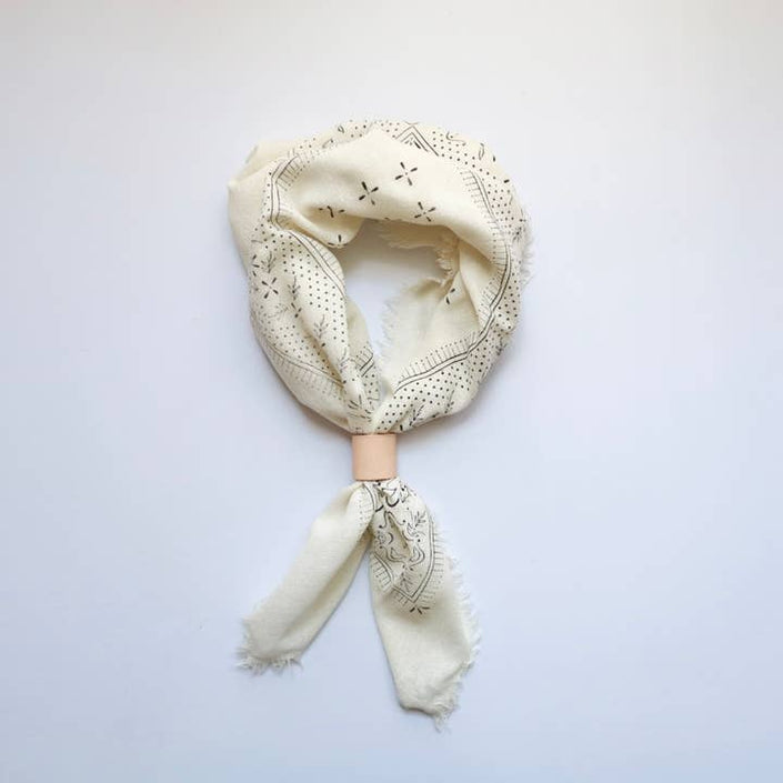 Cream Classic Print Naturally Dyed Bandana
