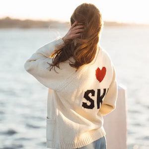 Pink Pineapple, Chunky Heart Ski Cardigan