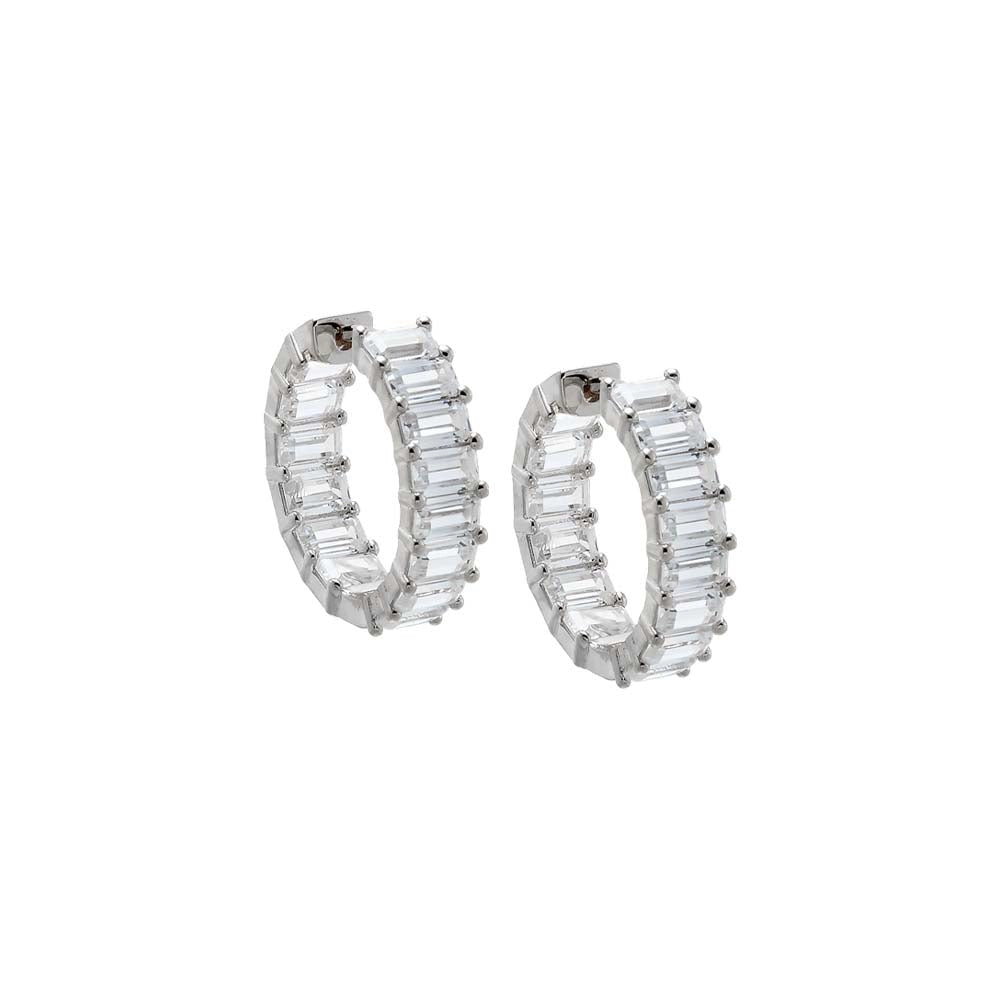 AR, Baguette Hoop Earrings