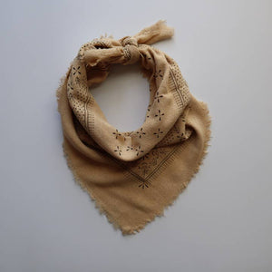 Oatmeal Classic Print Naturally Raw Silk Bandana