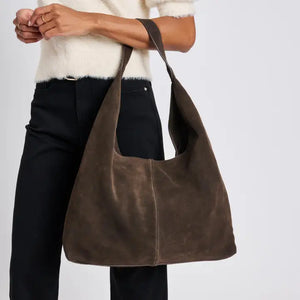Moda Luxe, Amber Genuine Suede Leather Hobo