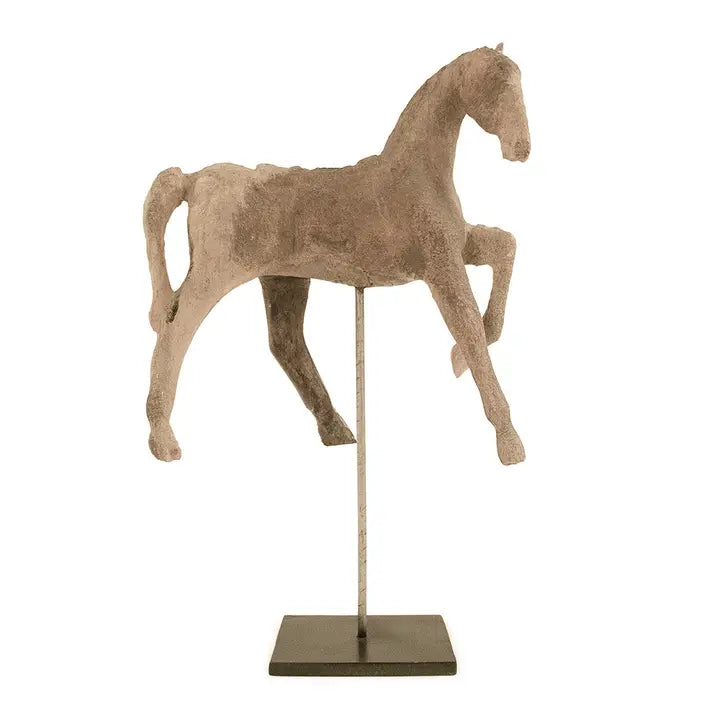 Resin Horse in Stand - Horse Height 13.5 Inches