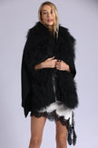 Minnie Rose, Mongolian Fur Cape, Black
