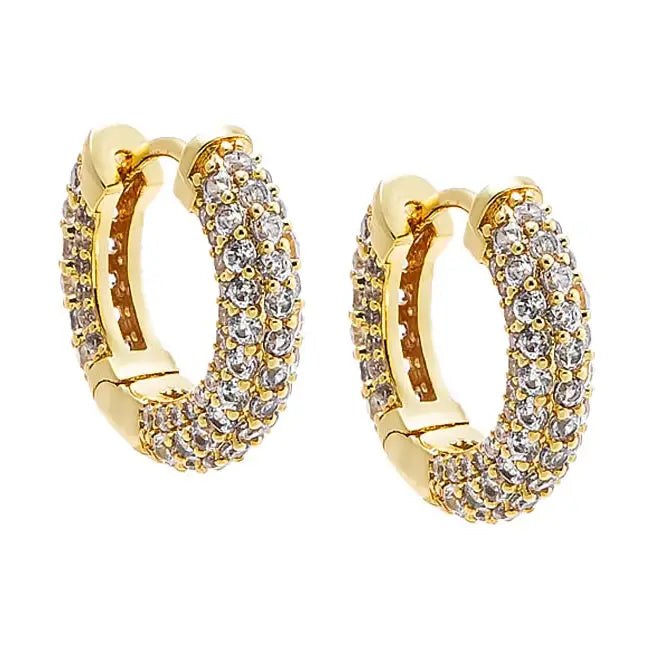AR, Pave Hoop Earrings