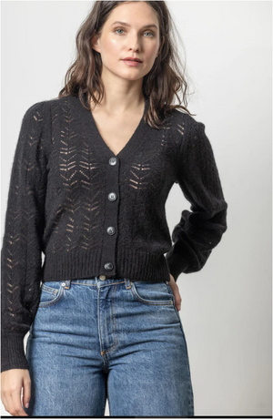 Full Sleeve Cardigan Sweater - Black