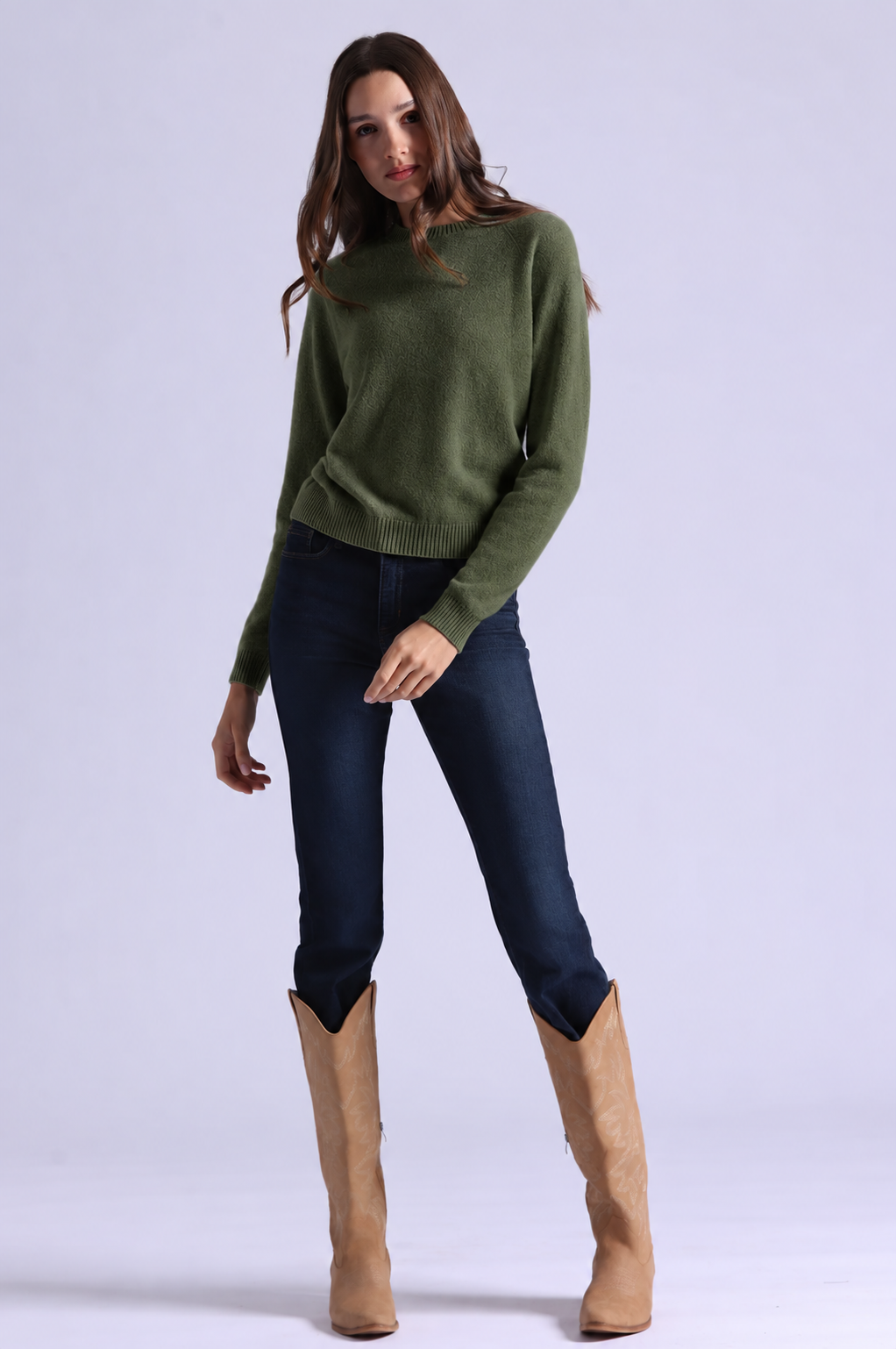 MR, Cashmere Shrunken Crew Neck
