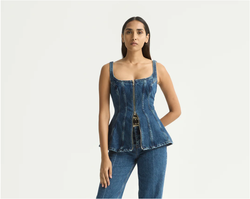 Cocoon Bustier Top - Flat Blue