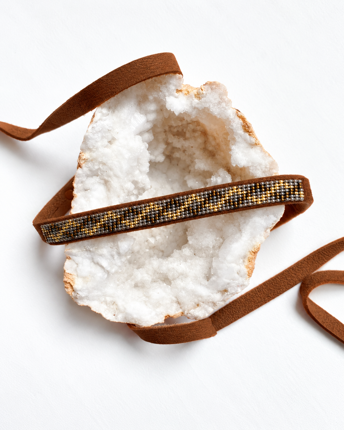 Leather Sage, Beaded Lariat