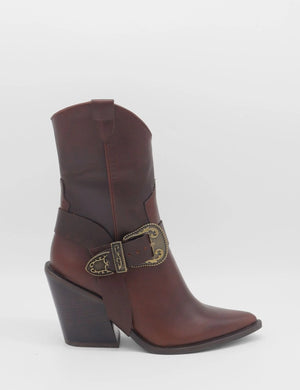 Stivali, Coachella Harness Western Boots, Cognac