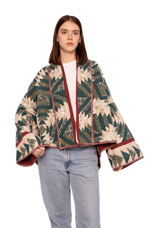 Quilted Coat, Green Pineapple