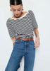 Deana - Solid Envelope Stripe Tee