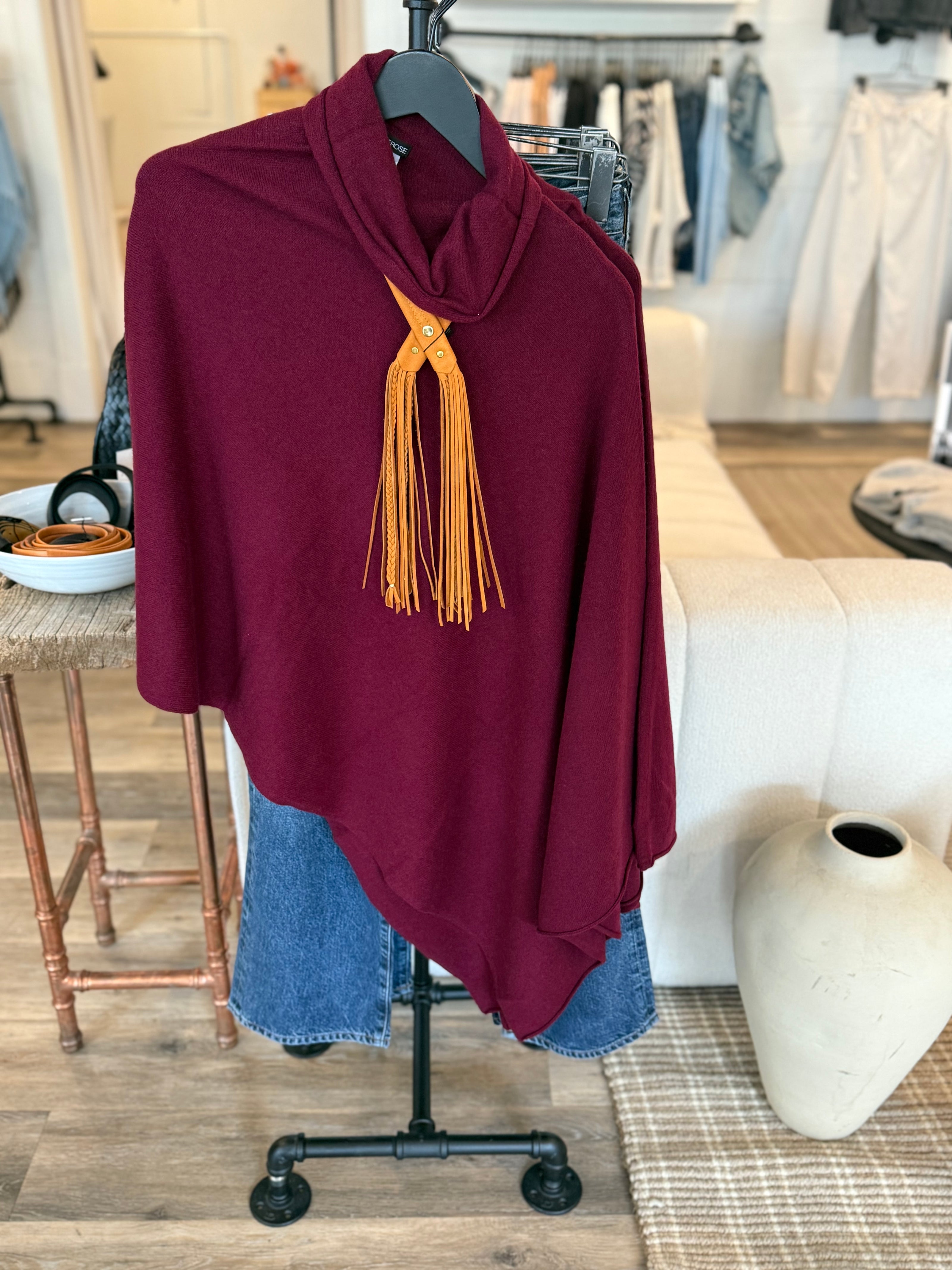 Minnie Rose, Cashmere Funnel Neck Ruana