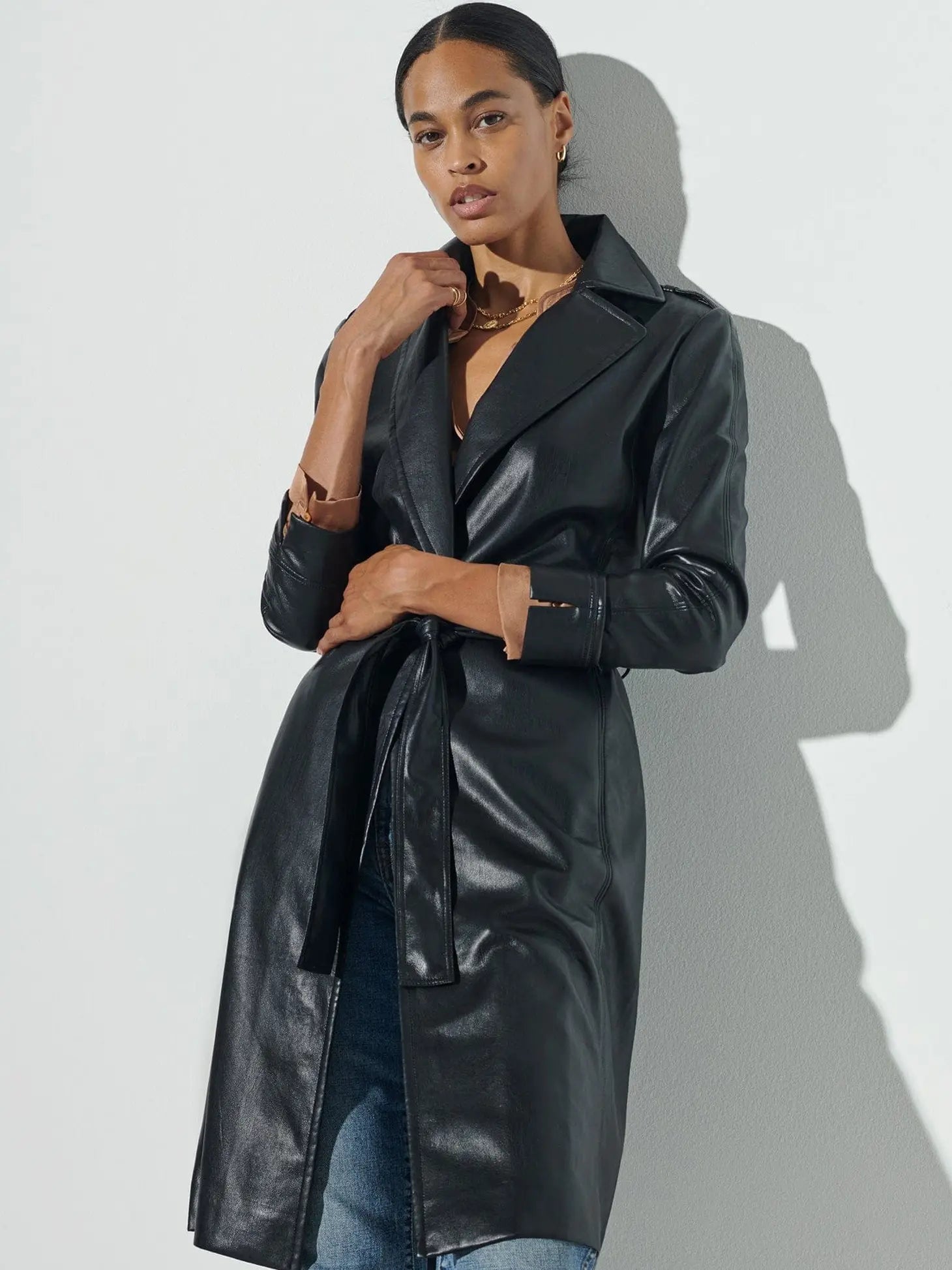 Peri - Vegan Leather Trench