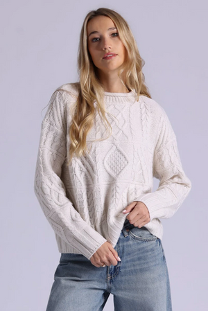 Minnie Rose, Pure Air Cable Cashmere Sweater