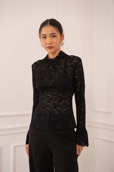 Choklate Paris, High-Neck Lace Blouse