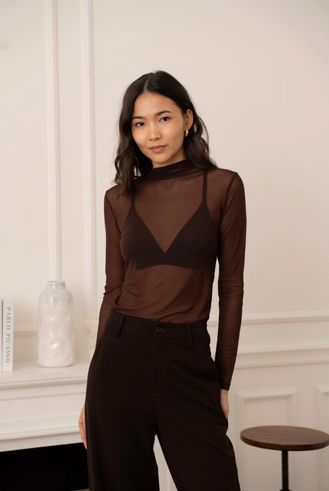 Choklate Paris, Mesh Mock Neck