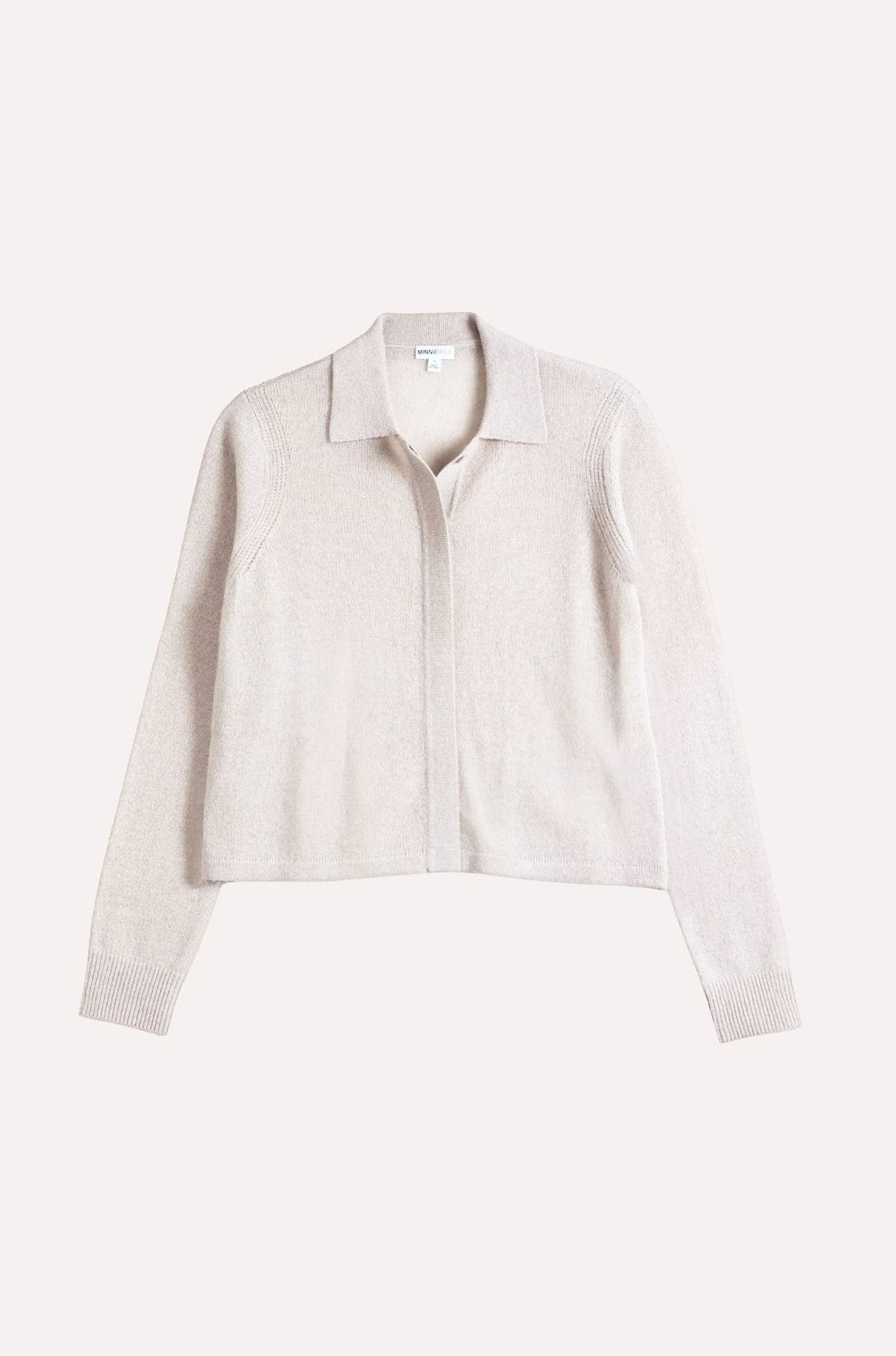 Minnie Rose, Sheer Luxury Cashmere Collared Cropped Cardigan