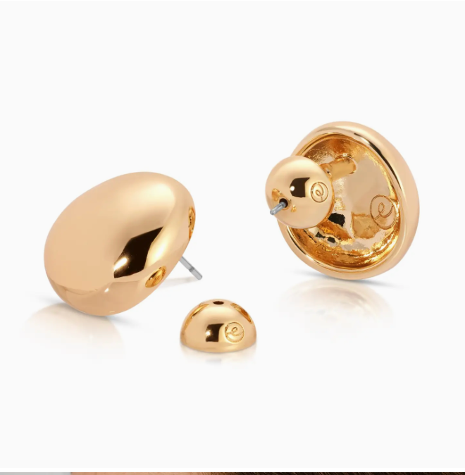 Ettika, Polished Pebble Stud Earrings