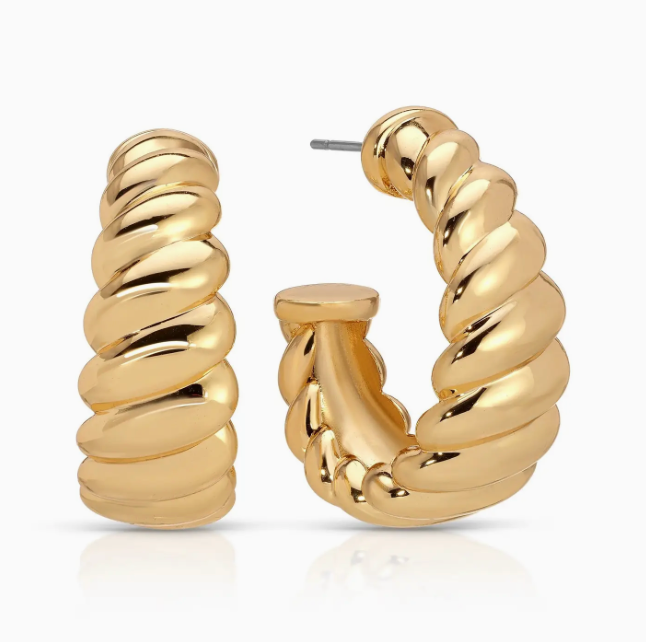 Ettika, Modern Ribbed Hoops, Earrings