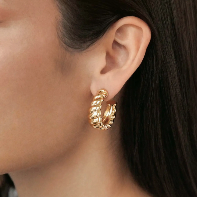 Ettika, Modern Ribbed Hoops, Earrings