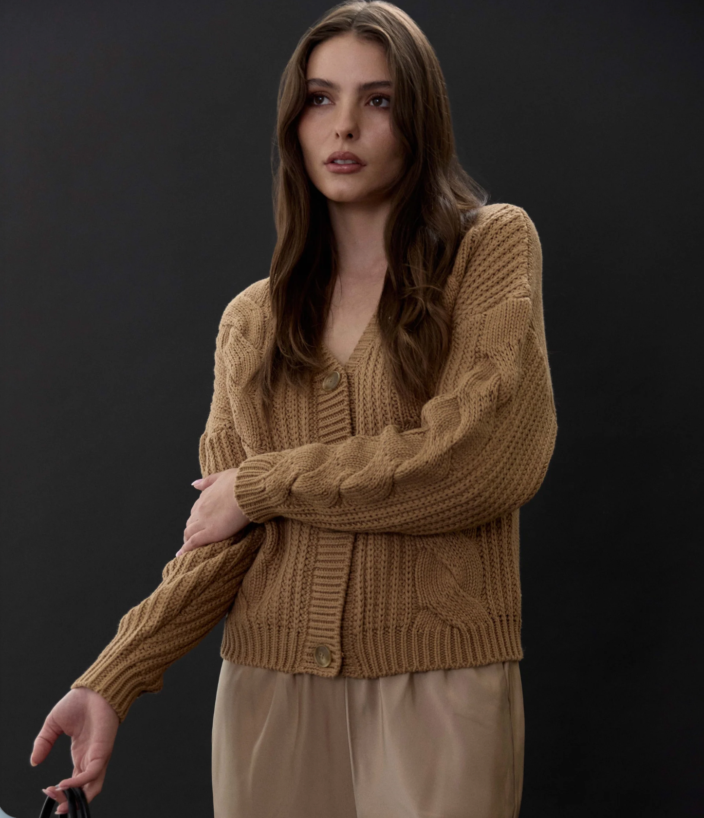 Amanda Maria, Cotton Cable Knit Cardigan