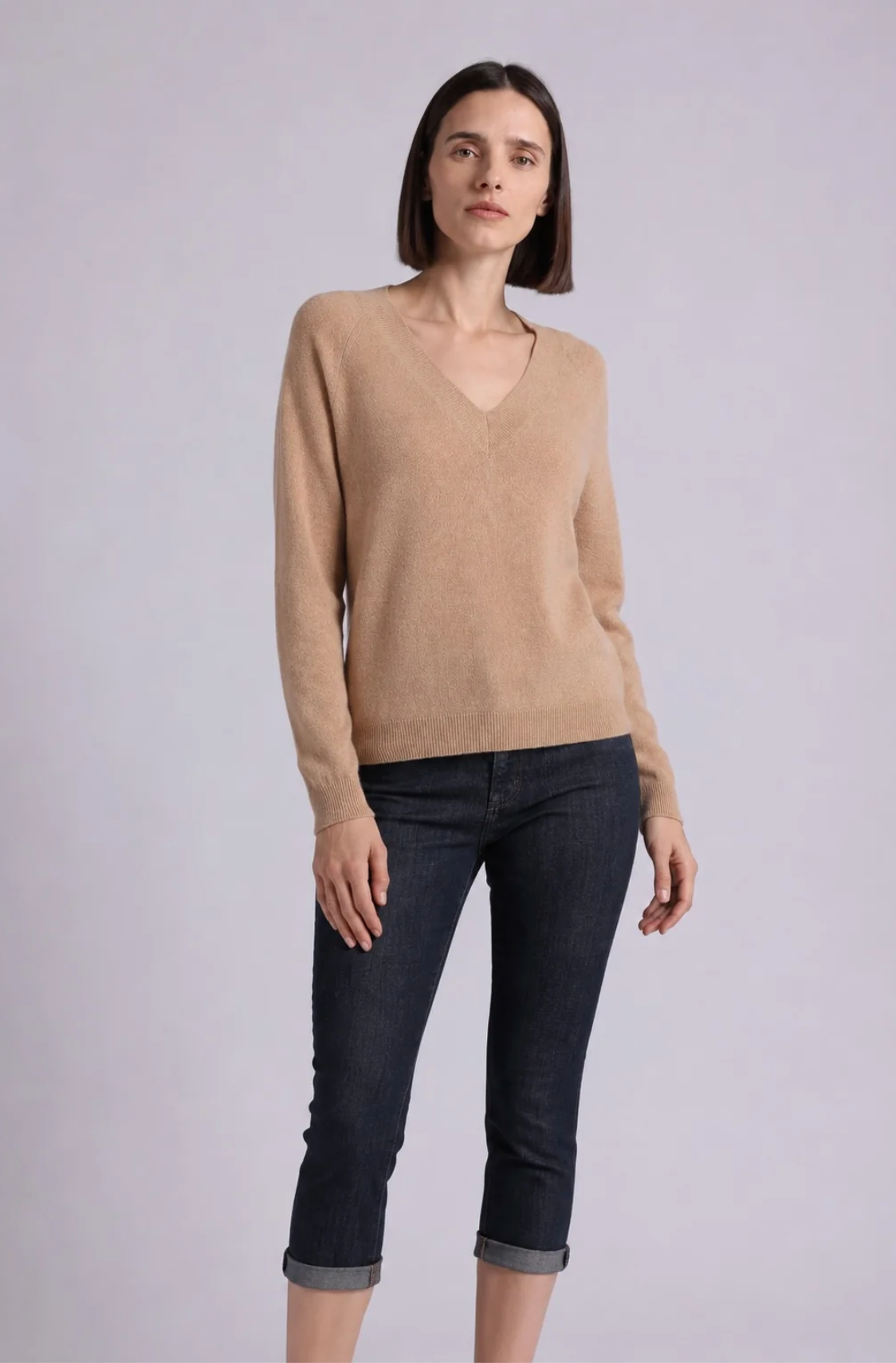 MR, Cashmere Shrunken V Neck