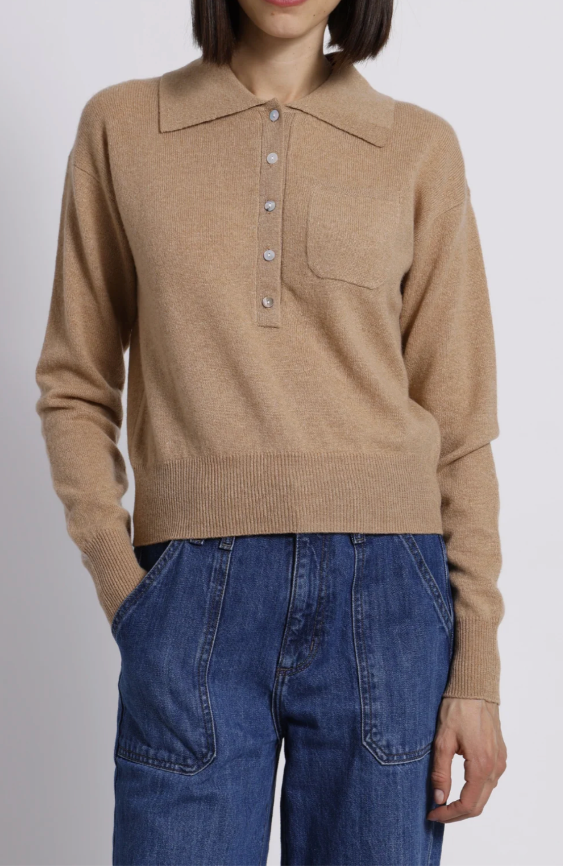 MR, Cashmere Collared Henley