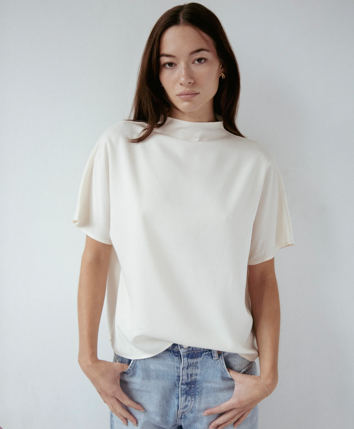 Amanda Maria, Pleated Bat Wing Top