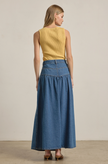 le field, Tiered Denim Maxi Skirt