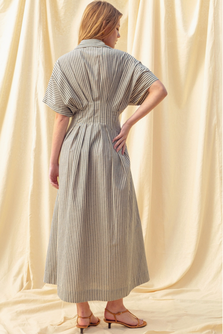 le field, Striped Button Down Dress