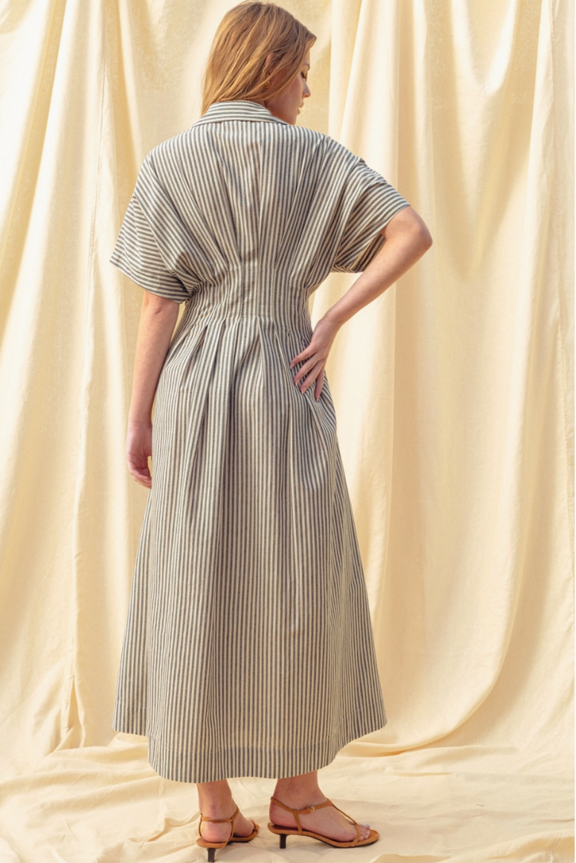 le field, Striped Button Down Dress
