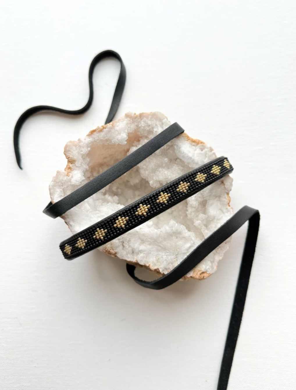 Leather Sage, Beaded Lariat