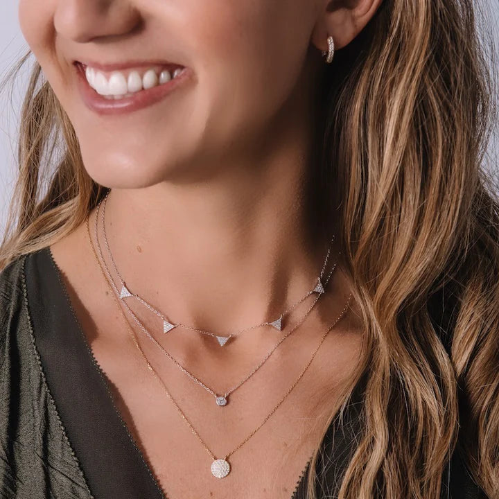 Melrose - Pave Triangle Drops Necklace