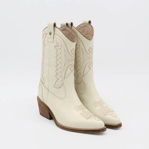 STIVALI, Unstoppable Western Cowboy Boot Off White