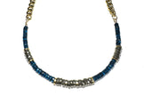 Rachel Nathan, Blue Topaz & Pyrite Heishi Curb