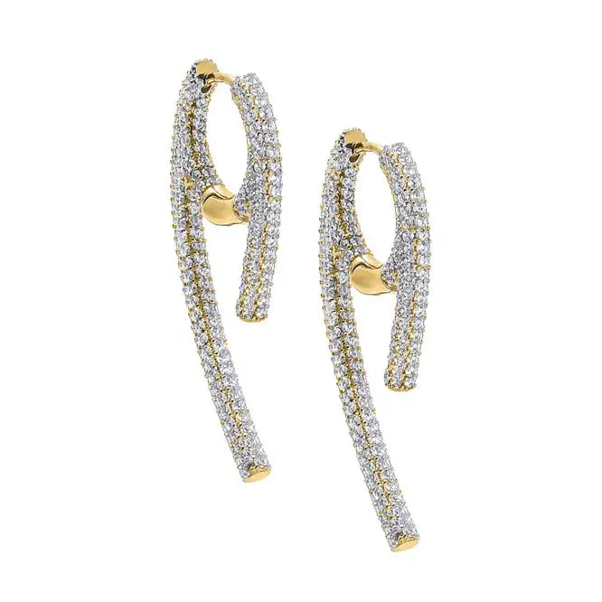 AR, Pave Wide Claw Earrings