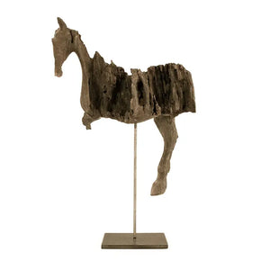 Resin Horse in Stand - Horse Height 13.25 Inches