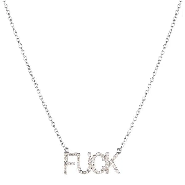 FUCK - Diamond Pave Necklace