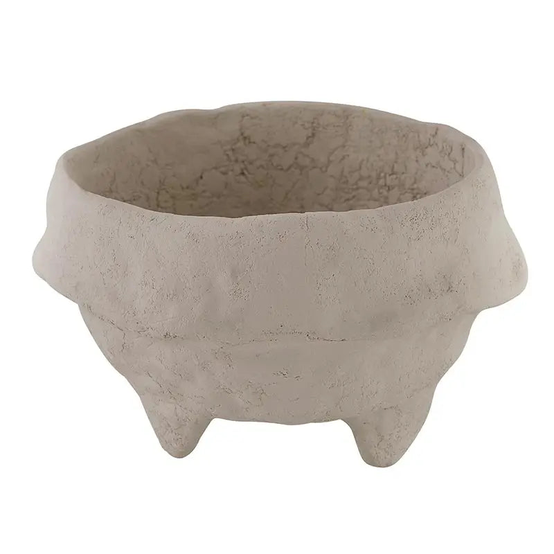 A + R, Paper Mache Bowl, Grey